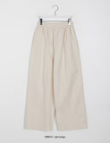 Syuing pin tuck banding wide linen pants