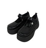 6cm Round Platform Sole Mary Jane Loafers