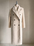 Leman Boucle Quilted Peaked Double Long Coat