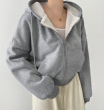 High Quality Full Mink Boa Fur Lining Thick Two-Way Crop Hood Zip-Up