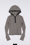 Henry stripe hoodie long sleeve