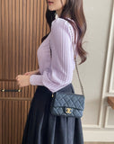 Spring Ersa Heart Neck Ribbed T-Shirt