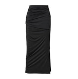 Layered Draped Jersey Maxi Skirt