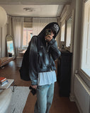 Overspray cropped hooded zip-up