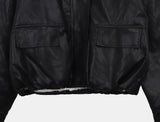 [Fur lining] Hiran Mink Fur Collar Leather Jumper