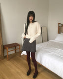 Benson waffle frill knit cardigan