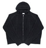 Scent Cable Knit Hood Zip-Up