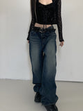Windbreaker y2k denim wide pants