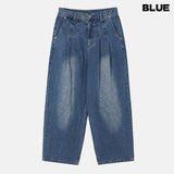 Fleet two tuck wide denim pants