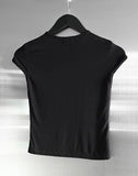 Lien Eyelet Henley Neck Open Crop Top