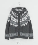 [unisex] Ginhyu Nordic Duffle Hood Knit Cardigan