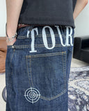 Dape embroidered fly denim pants