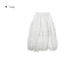 Pebble Tiered Frill Lace Tulle Long Skirt