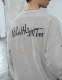 Lettering Graphic Waffle Long Sleeve