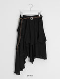 Muhi Unbalance Lace Belt Set Banding Long Skirt