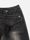 Wrap Cross Over Denim Pants