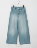 Yuruni denim washed wide pants