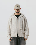 Cable Knit Hoodie Zip up