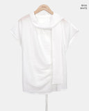 Kenbi Scarf Short Sleeve Blouse