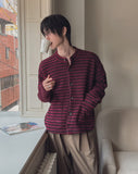 Luboy Striped Crop Cardigan