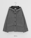 Hiel High Neck Hood Half Coat
