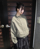 Bern Loose Fit Stud Cotton Bomber Jacket