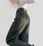 Side Pin Tuck Line Wide Fit Denim Pants