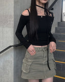Awesome Choker Off Shoulder Ribbon Tee
