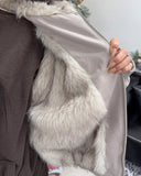 Rat Fur Hooded Bomber Jacket