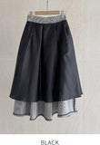 Nekoring Check Pleated Long Skirt