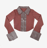 Esser leather color matching shirt