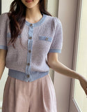 Mailoro Color Matching Tweed Knit Cardigan