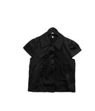 Trench Button Crop Short Sleeve Shirt Jacket