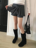 Wika Two-Way Ribbon Pants Pleated Mini Skirt