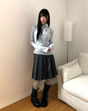 Teuan High-Neck Button Brushed Wool Long Sleeve T-Shirt