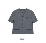 Theo No Collar Half Jacket