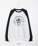 [BAONHAUS] Printed Color Raglan Sweatshirt