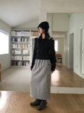 Nick Zipper Bun Pocket Pile Brushed Long Skirt