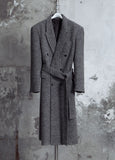 [LANARCH] Cashmere Boucle Double-Breasted Long Coat