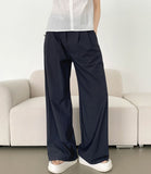 Waist Adjust Rustling Span Best Wide Two-Pin Tuck Slacks Pants