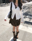 Mood Strap Ribbed Cardigan