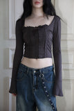 Baby deep neck crop tee