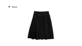 Juku suede midi pintuck skirt