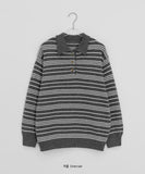 Pyopun Stripe Over Collar Knit