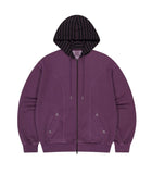 PIGMENT STRIPE MIXED ZIP UP HOODIE
