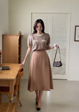 Demont Color Matching Tweed Puff Knit