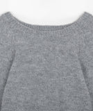 Locoi back ribbon mix color wool crop knit