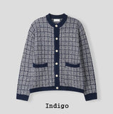 Noir Tweed Pocket Round Cardigan