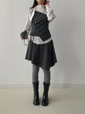 [FW/Brushed] Unbalance Midi Flare Skirt