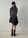 High Neck Belted Knit Cardigan
